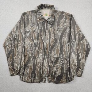 Vintage Ideal Camo Shirt Jacket Medium Tiger Stripe Treebark Full Zip